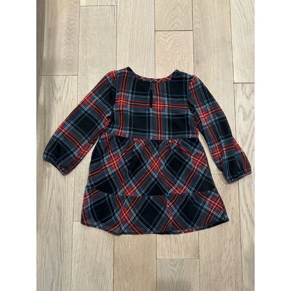 Draper James Girl's Loose Fitting Pullover Style Plaid Holiday Dress Size 3T - Picture 5 of 8